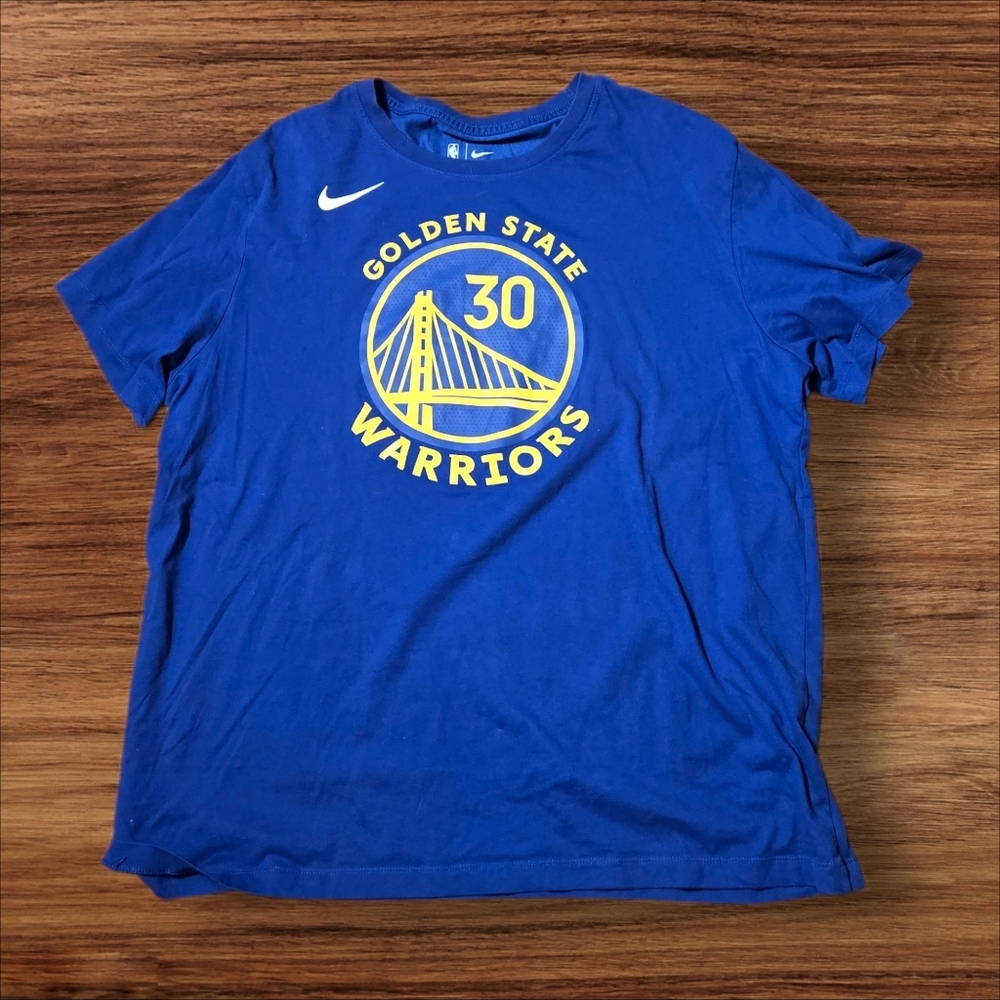 Nike Golden State Warriors NBA Basketball Blue Steph Curry 30 Dri-FIT Tee Shirt